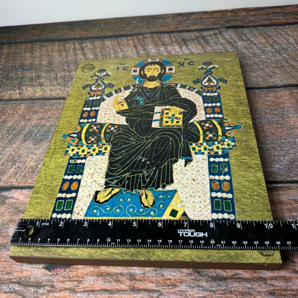 Christ Pantocrator Byzantine Icon 1960s Buch Kunstverlag Ettal Religious Plaque - Picture 8 of 13